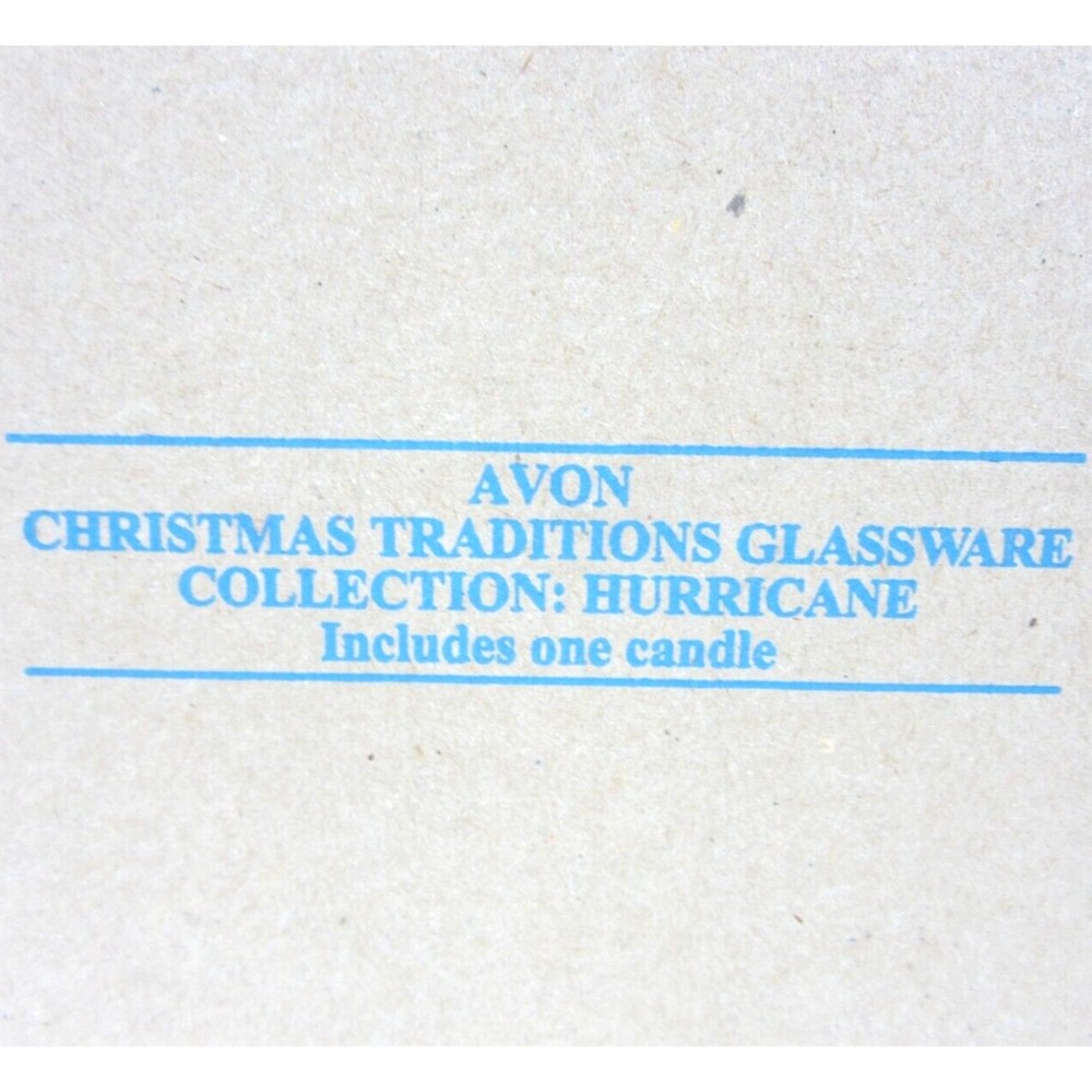 Vintage Avon Christmas Traditions Glassware Hurricane Candle Holder New - Picture 5 of 5
